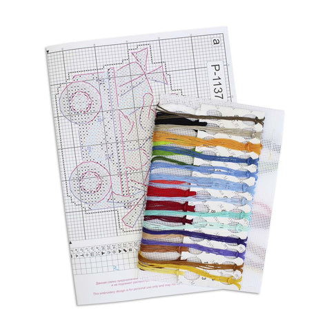 Cross Stitch Embroidery Kit “Hurrying to the Celebration,” 10×10 cm, MP Studia, Beginner-Friendly Craft Project or Home Decor