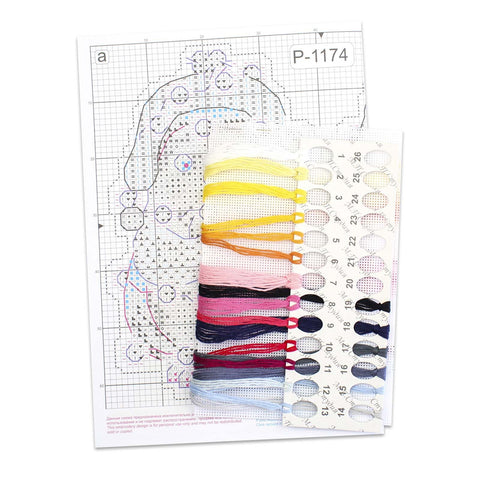 Counted Cross Stitch Kit, New Year Penguin Design, 11 × 7 cm, Multicolor, MP Studia, Beginner-Friendly Holiday Decoration