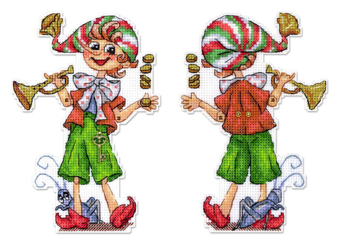 Cross Stitch Embroidery Kit Buratino Design, MP Studia, 16 × 11 cm, Beginner-Friendly Needlework Set, Framing Project