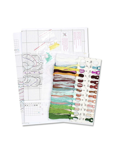 Cross Stitch Kit, Copper Mountain Queen Fairy Tale Design, MP Studia, 20 x 11 cm, 14 Count White Plastic Canvas, Beads & Metallic Threads