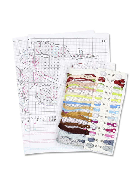 Cross Stitch Embroidery Kit with Fairy Tale Design, 20 x 9 cm, MP Studia, 24-Color Thread, Plastic Canvas, Beginner Craft Set