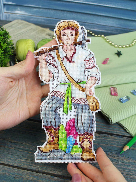 Cross Stitch Embroidery Kit with Fairy Tale Design, 20 x 9 cm, MP Studia, 24-Color Thread, Plastic Canvas, Beginner Craft Set