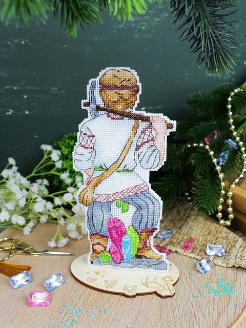 Cross Stitch Embroidery Kit with Fairy Tale Design, 20 x 9 cm, MP Studia, 24-Color Thread, Plastic Canvas, Beginner Craft Set