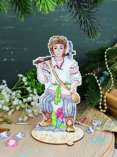 Cross Stitch Embroidery Kit with Fairy Tale Design, 20 x 9 cm, MP Studia, 24-Color Thread, Plastic Canvas, Beginner Craft Set