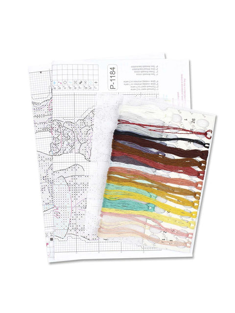 Cross Stitch Kit with Fairy Tale Design, 19 x 13 cm, MP Studia, White Plastic 14 ct Canvas, 24 Thread Colors, Metallic Threads