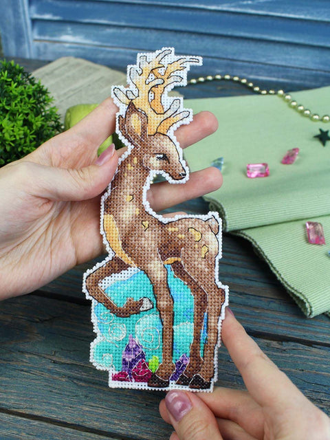 Cross Stitch Kit Silver Hoof Fairy Tale Design, MP Studia, 20x8 cm, 14 Count White Plastic Canvas, 25 Thread Colors