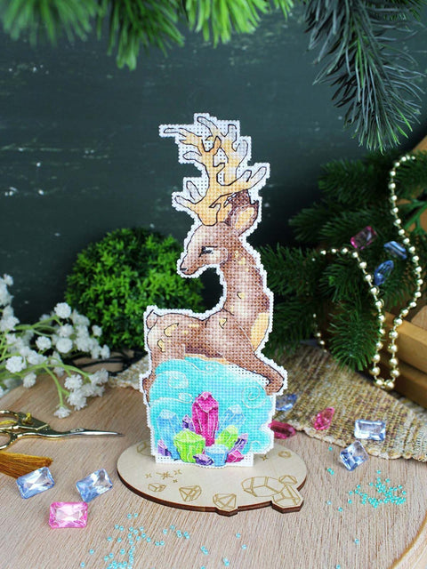 Cross Stitch Kit Silver Hoof Fairy Tale Design, MP Studia, 20x8 cm, 14 Count White Plastic Canvas, 25 Thread Colors