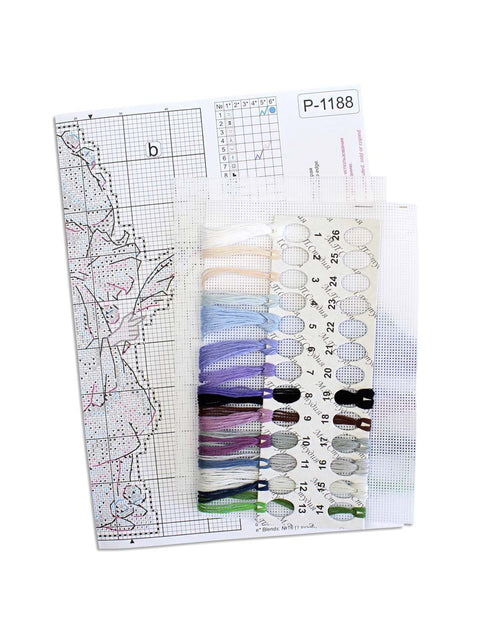 Cross Stitch Embroidery Kit with Pierrot Design, MP Studia, 17×8 cm Vertical Mini Craft Project for Home Decor