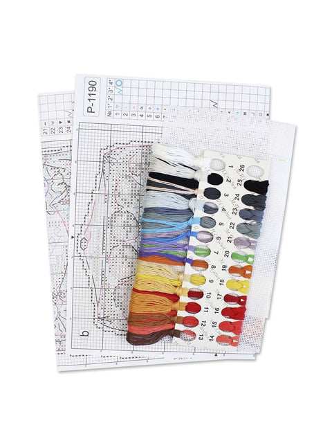 Theatre Cross Stitch Kit, 17 x 13 cm, 14 Count Plastic Canvas, 25 Color Threads, MP Studia Embroidery Set