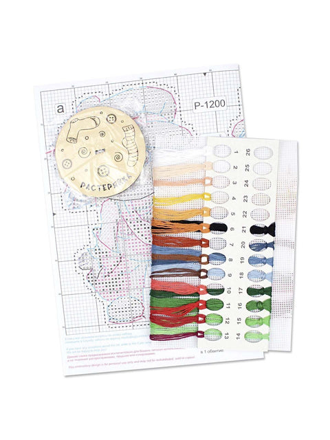 Cross Stitch Kit “Confused” 13x9 cm, 14 Count White Plastic Canvas, 21 PNK Kirov Colors, MP Studia Fairy Tale Design