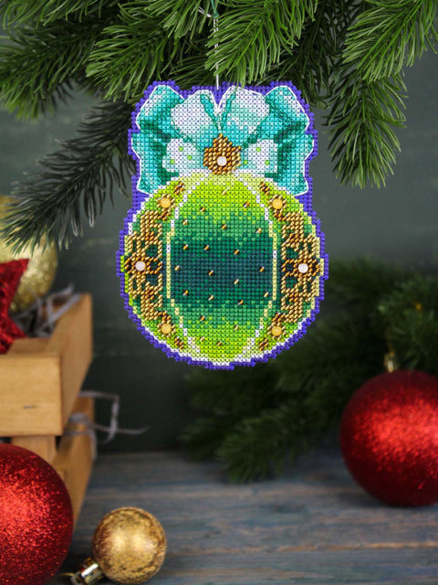 Cross Stitch Kit, Forest Magic Christmas Ornament, 12×9 cm, Tree Decoration, MP Studia, Winter Nature Design