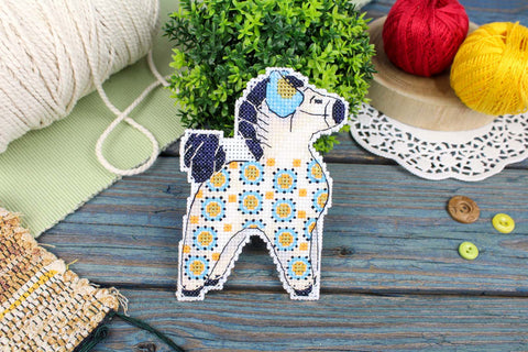 Cross Stitch Kit Colorful Horse Design, MP Studia, 12 x 8 cm Multicolor Embroidery Set with Fabric, Threads, Needle and Pattern