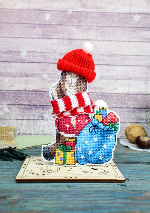 Cross Stitch Embroidery Kit Horse with Hat, MP Studia, 13×9 cm, Beginner-Friendly Craft for Cards and Home Decor