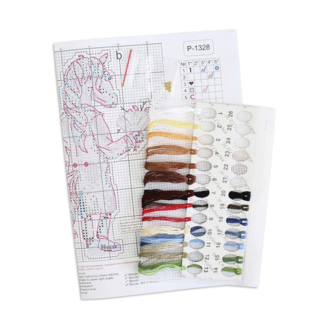 Cross Stitch Kit Horse in a Coat, MP Studia Embroidery Kit, 13 × 8 cm, Beginner-Friendly Needlework Project