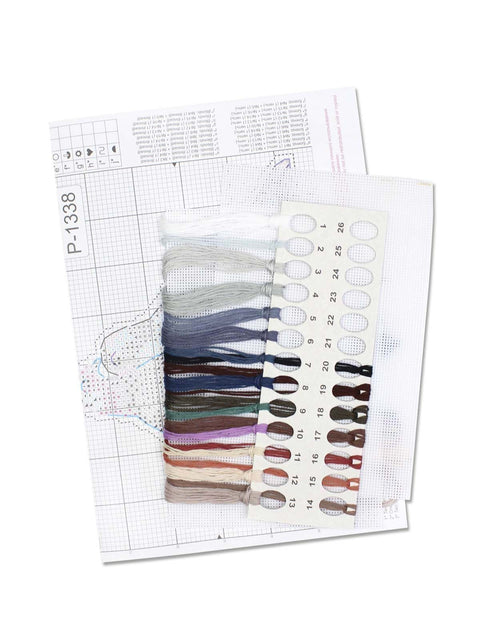 Pigeon Cross Stitch Kit on Plastic Canvas, 10x14 cm, MP Studia, 14-Count, 20-Color Embroidery Threads, Bird Design