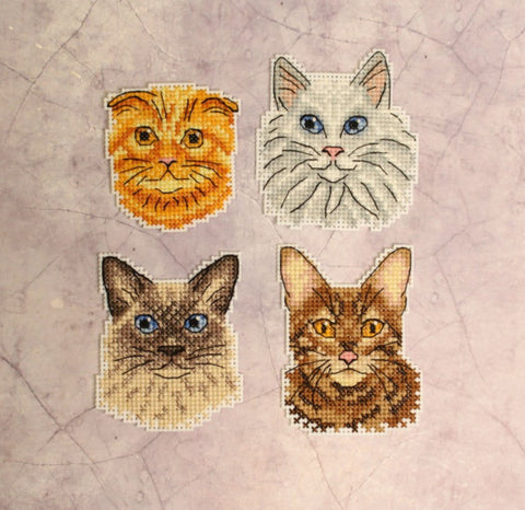 Cat Cross Stitch Kit for Decorative Magnets, MP Studia Craft Set for Beginners and Advanced Crafters, Refrigerator Decor