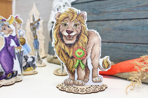Lion Cross Stitch Kit with Aida Canvas and Cotton Floss, MP Studia, Multicolor Embroidery Pattern, Beginner-Friendly Craft Set