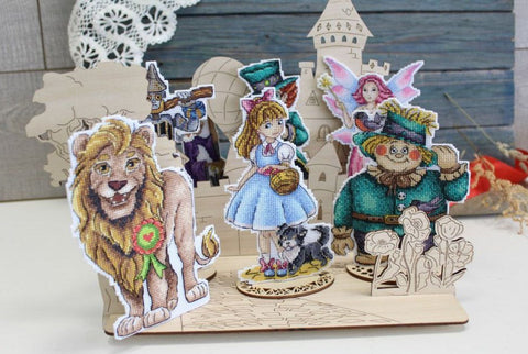 Scarecrow Cross Stitch Kit, Complete Set with Aida Fabric and Cotton Mouliné Threads, Autumn Design, MP Studia