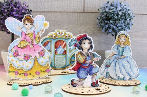 Cross Stitch Kit with Prince Motif, Complete Set, Color Chart and Instructions, MP Studia, DIY Home Decor Craft