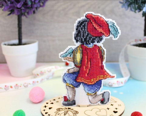 Cross Stitch Kit with Prince Motif, Complete Set, Color Chart and Instructions, MP Studia, DIY Home Decor Craft