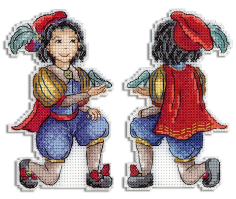 Cross Stitch Kit with Prince Motif, Complete Set, Color Chart and Instructions, MP Studia, DIY Home Decor Craft