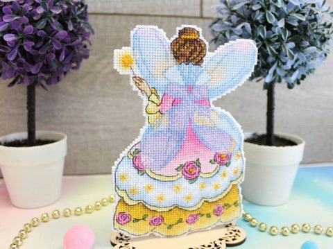 MP Studia Cross Stitch Kit, Fairy Godmother Design, Aida Canvas, Cotton Threads and Needle, Beginner-Friendly Craft Project