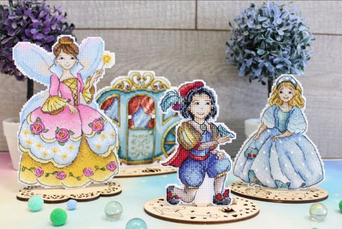 MP Studia Cross Stitch Kit, Fairy Godmother Design, Aida Canvas, Cotton Threads and Needle, Beginner-Friendly Craft Project