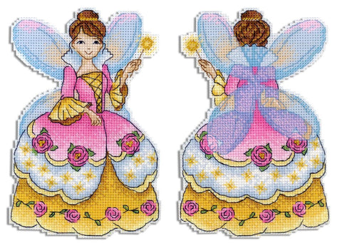 MP Studia Cross Stitch Kit, Fairy Godmother Design, Aida Canvas, Cotton Threads and Needle, Beginner-Friendly Craft Project