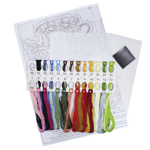 Cross Stitch Kit for Tea-Themed Decorative Magnets, MP Studia, Complete Materials and Instructions, Beginner-Friendly DIY Craft