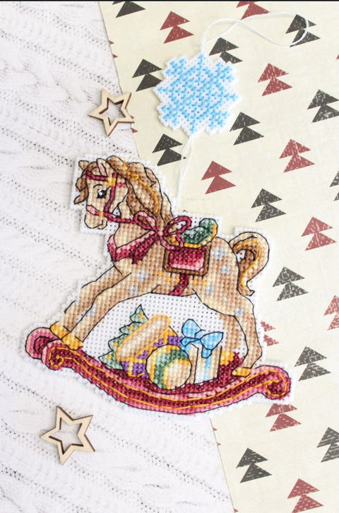 Horse Cross Stitch Kit, MP Studia Embroidery Set with Canvas, Threads, Needle and Clear Pattern for Beginners and Advanced Crafters