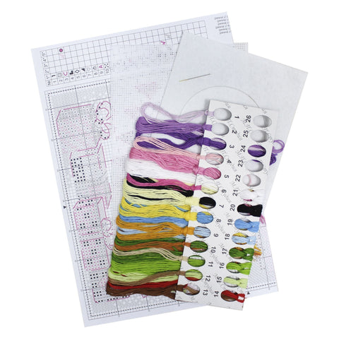Birthday Card Cross Stitch Kit for Personalized Greeting Decor, Compact Craft Set for Beginners and Advanced Stitchers, MP Studia