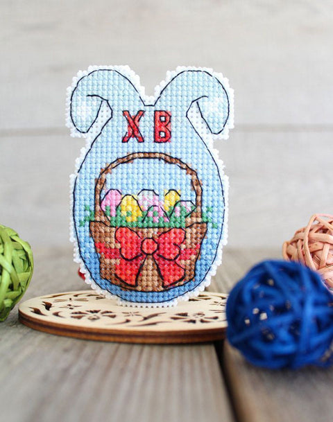 Cross Stitch Kit with Easter Cake Design, MP Studia, Aida Fabric, Cotton Threads, Beginner-Friendly Spring Home Decor DIY Set