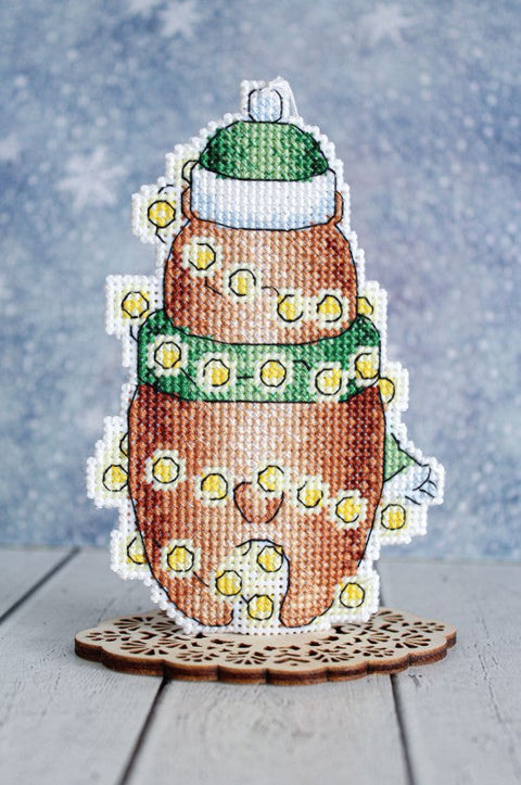 Christmas Teddy Bear Cross Stitch Kit, MP Studia, Aida Fabric, Cotton Threads, Embroidery Needle, Pattern and Instructions