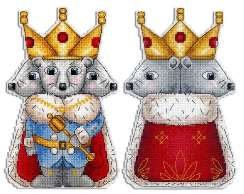 Mouse King Cross Stitch Kit with Pattern and Threads, MP Studia, Fabric, Needle and Instructions, Fairy Tale Design