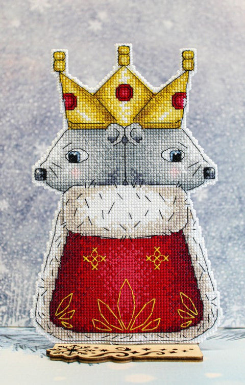 Mouse King Cross Stitch Kit with Pattern and Threads, MP Studia, Fabric, Needle and Instructions, Fairy Tale Design