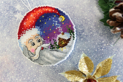 Christmas Story Cross Stitch Kit, Full Embroidery Set with Aida Fabric, Cotton Threads, Needle and Pattern by MP Studia