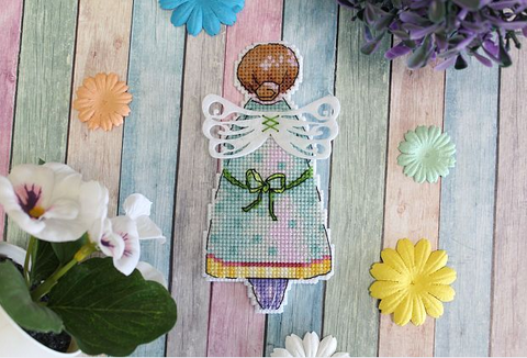 Cross Stitch Embroidery Kit Summer Angel, MP Studia, Aida Fabric, Cotton Floss, Needle and Pattern, Multicolor DIY Craft Kit