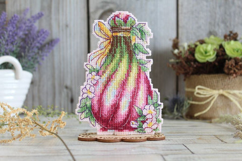 MP Studia Spring Cross Stitch Embroidery Kit, “Scent of Spring” Design, Beginner-Friendly Craft Set for Decorative Interiors