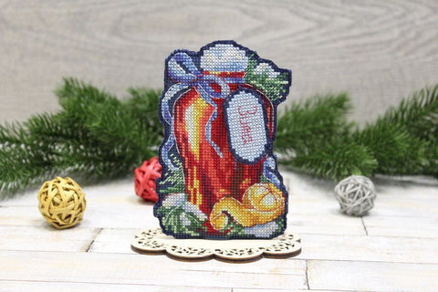 MP Studia Winter Cross Stitch Kit, Winter Freshness Design, Aida Canvas, Cotton Floss, Beginner-Friendly DIY Embroidery Set