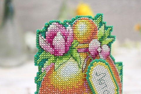 Cross Stitch Kit MP Studia, Summer Fruits and Flowers Design, Aida Fabric, Cotton Threads, Needle and Instructions