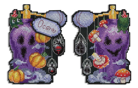 Cross Stitch Kit Ghost Fragrance, Complete Embroidery Set with Fabric, Threads, Needle, Chart & Instructions, MP Studia