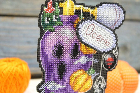 Cross Stitch Kit Ghost Fragrance, Complete Embroidery Set with Fabric, Threads, Needle, Chart & Instructions, MP Studia