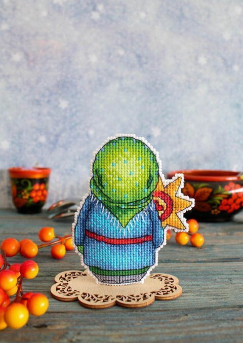 Winter Landscape Cross Stitch Kit with Aida Fabric, Cotton Threads & Pattern, MP Studia