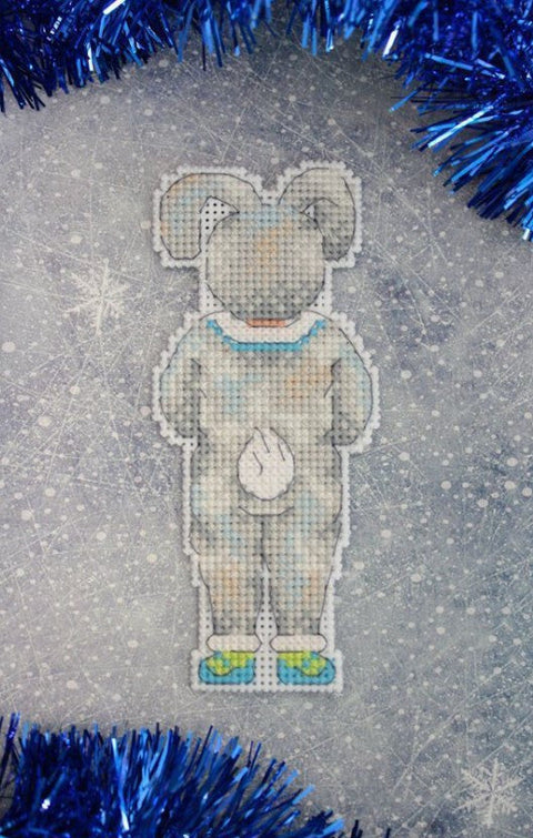 Christmas Bunny Boy Cross Stitch Kit, MP Studia Holiday Design for Beginners and Advanced Stitchers, Framing Project