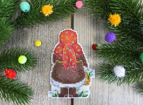 Winter Girl Cross Stitch Kit on Plastic Canvas, MP Studia, Cotton Threads, Needle, Chart and Instructions