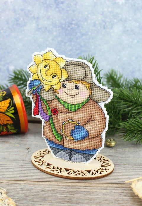 Kids Cross Stitch Kit with Fun Children's Design, MP Studia, Colorful Beginner Craft Set for Creative Handwork
