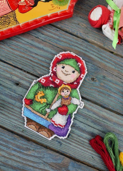 Counted Cross Stitch Kit with Pattern and Cotton Threads, MP Studia “At the Celebration” Embroidery Set for Beginners and Advanced Crafters