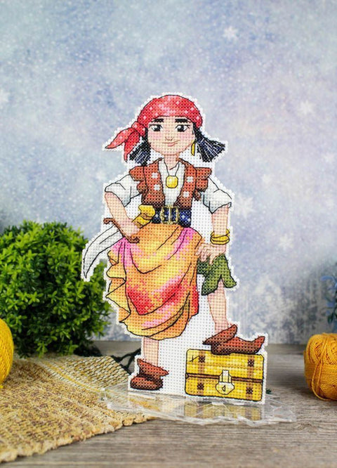 Cross Stitch Embroidery Kit with Playful Motif, MP Studia, Multicolor 100% Cotton Aida Fabric and Threads, Beginner Friendly