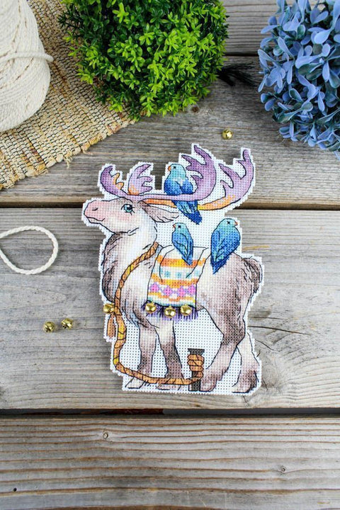 Cross Stitch Kit with Fairy Tale Deer Design, MP Studia, Aida Canvas, Threads, Needle and Pattern for Home Decor