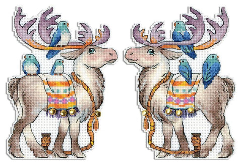 Cross Stitch Kit with Fairy Tale Deer Design, MP Studia, Aida Canvas, Threads, Needle and Pattern for Home Decor